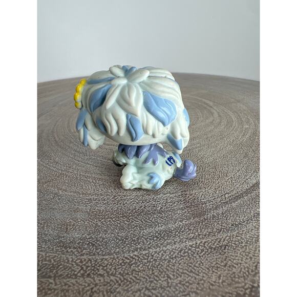 Littlest Pet Shop LPS #1712 Purple and White Sheep Dog with Yellow Flower 2007 - Picture 3 of 5